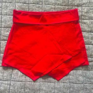 Red Asymmetric Skort. Size Medium.